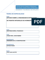 Estudio redundancia puentes hormigón integral