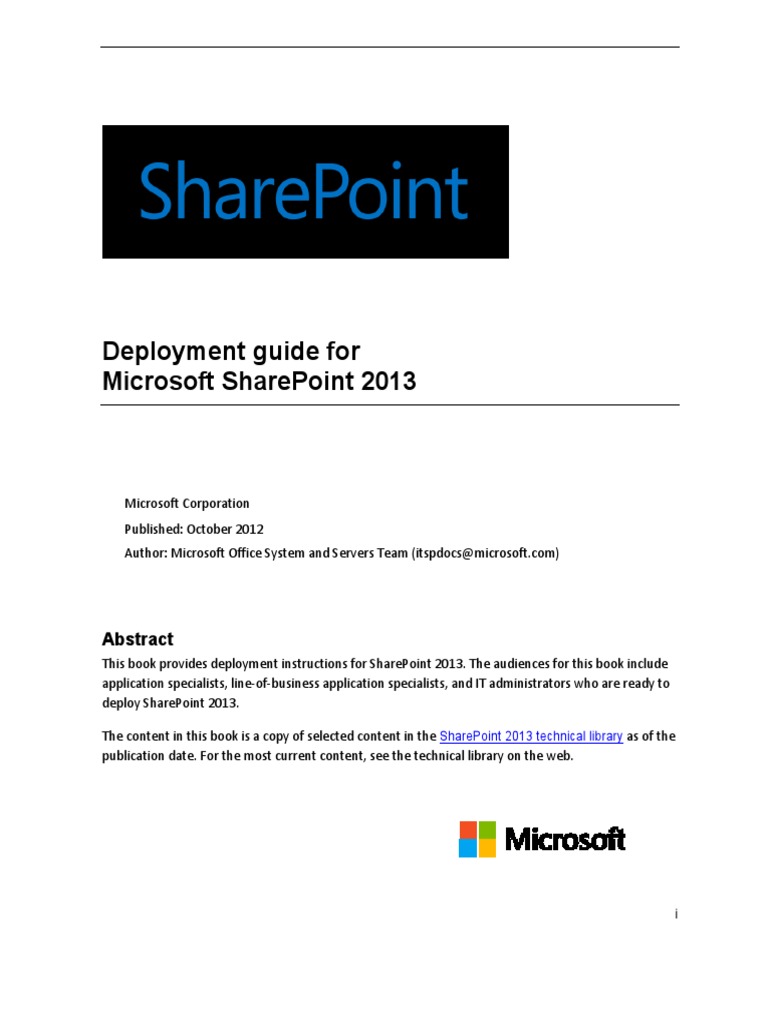 Deployment Guide For SharePoint 2013 PDF | PDF | Share Point | Hyper V