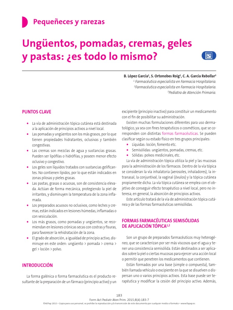Ungüentos.pdf PDF Medicación tópica Medicamentos con receta