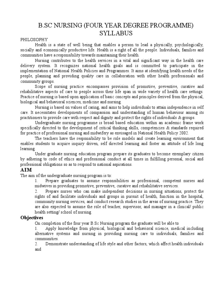 B.Sc Nursing 4th Year Syllabus Overview | PDF | Lymphatic System ...