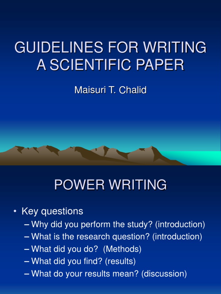 Guidelines For Writing A Scientific Paper | PDF | Abstract (Summary ...