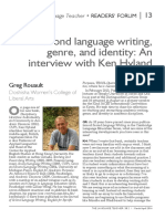 Second Language Writing, Genre, and Identity: An Interview With Ken Hyland