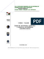 Bases de La Economia Agricola y Gerencia de Empresas Agropecuarias