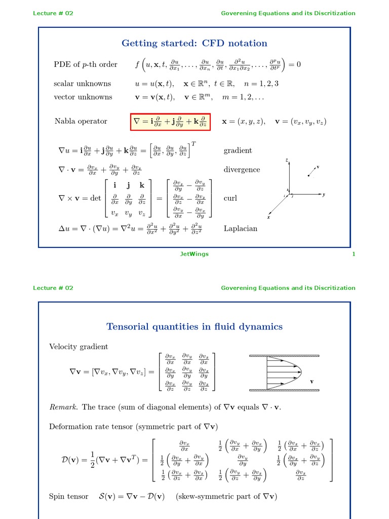 Governing Equations in Fluid Dynamics | PDF | Partial Differential ...