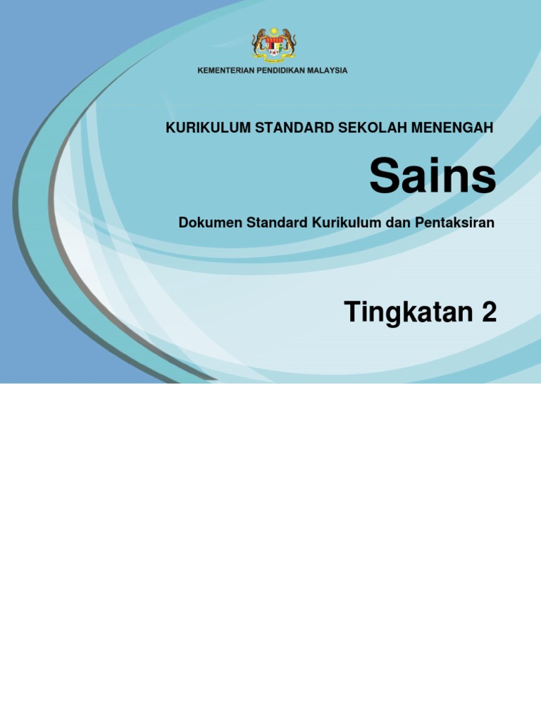DSKP KSSM Sains Tingkatan 2 PDF