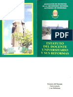 Estatuto Del Docente de La Universidad Nacional Autonoma de Honduras