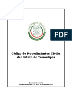 Codigo de Procedimientos Civiles Del Estado de Tamaulipas