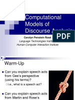 Computational Models of Discourse Analysis