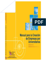 2002 Manual para La Creacion de Empresas Por Universitarios PDF