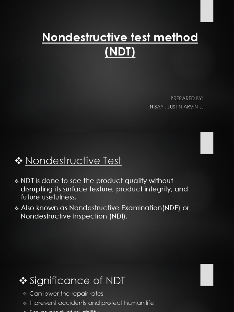 Nondestructive Testing Methods Explained | PDF | Nondestructive Testing ...