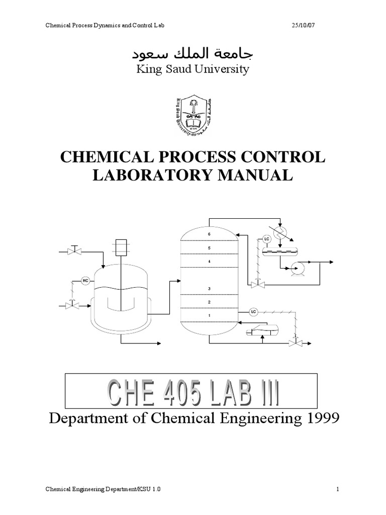 KSU Chemical Process Control Manual | PDF | Control Theory | Steady State