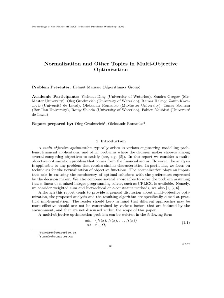 Weighted Sum Method in Portfolio Optimization | PDF | Mathematical ...