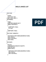 Ingle Linked List: Program-1