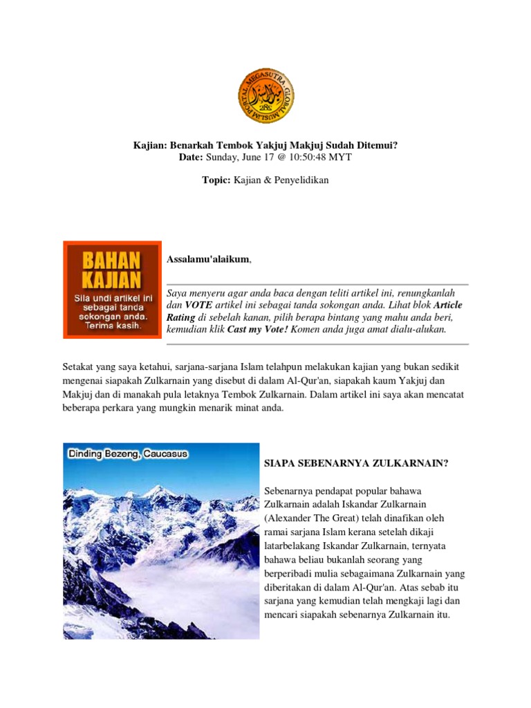 Kajian Yakjuj Makjuj Pdf