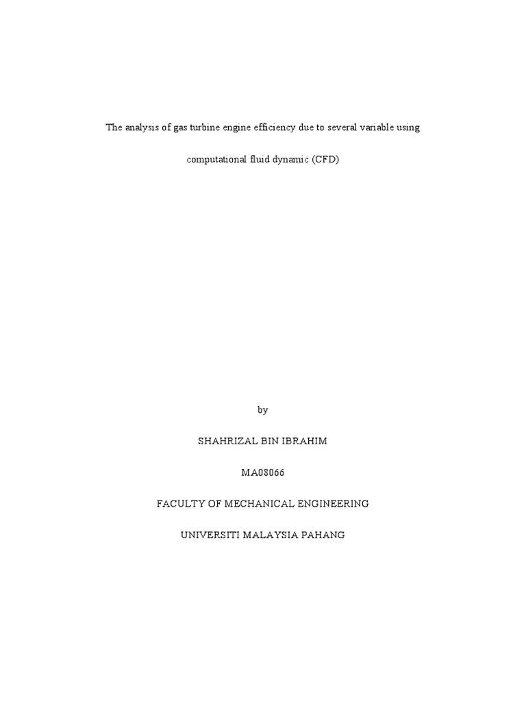The Analysis of Gas Turbine Engine Efficiency Due To Several Variable ...