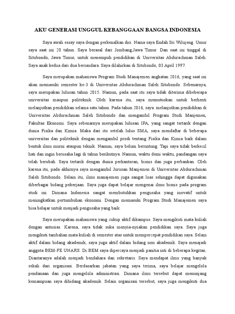 Contoh Essay Beasiswa Unggulan Kumpulan Informasi
