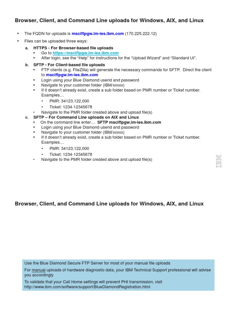How To Upload From Windows AIX or Linux Using SFTP-20151103a | PDF