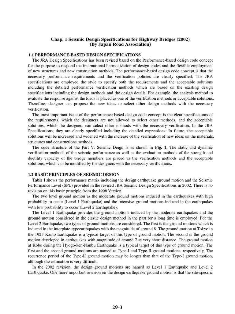 Chap. 1 Seismic Design Specifications For Highway Bridges (2002) (By ...