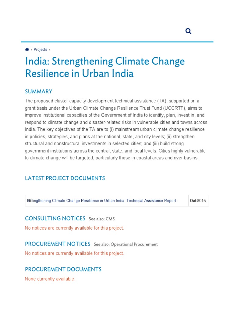 Climate Change Resilience in Urban India | PDF | Climate Resilience ...