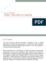 Lecture-4 Topic: The Cost of Capital