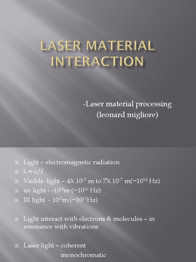 Laser Material Processing (Leonard Migliore) | PDF
