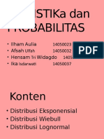 STATISTIK-Distribusi Eksponensial, Wiebul, Lognormal