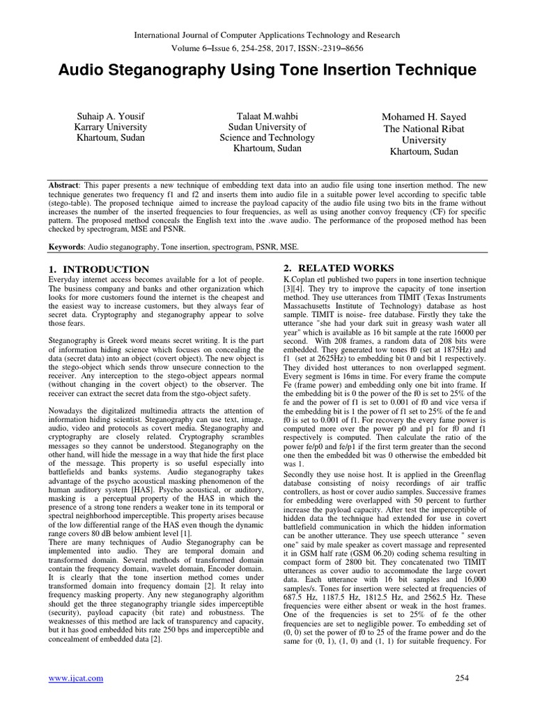 Audio Steganography via Tone Insertion | PDF | Electrical Engineering ...