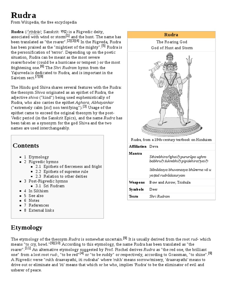 Rudra | PDF | Hindu Texts | Sanskrit Texts