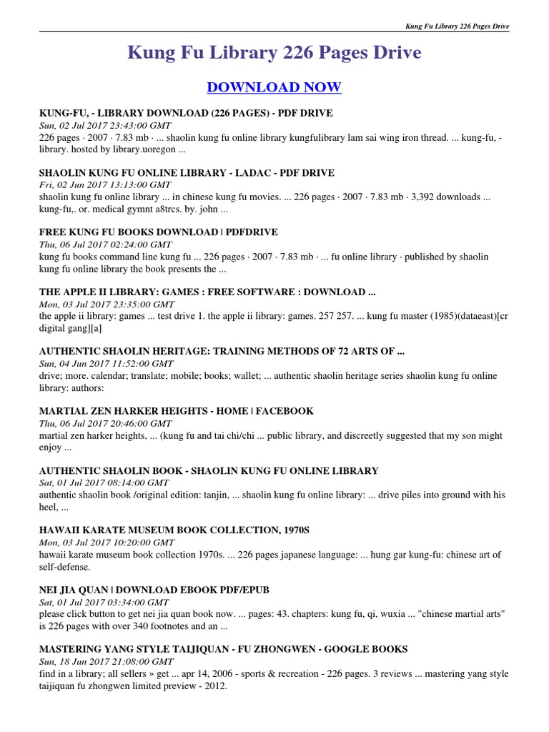 Shaolin Kung Fu Books Pdf
