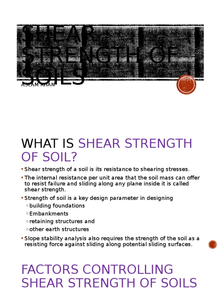Shear Strength of Soils Stress (Mechanics) Strength Of Materials