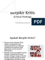 Critical Thinking 2011 - Prof Bhisma Murti