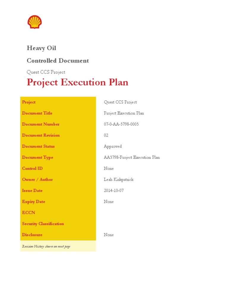 Quest CCS Project Execution Plan | PDF | Carbon Capture And Storage ...