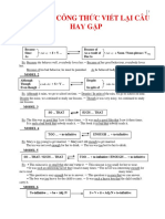 Trọn Bộ Công Thức Viết Lại Câu Hay Gặp Nhất PDF