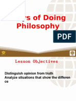 2 Ways of Doing Philosophy