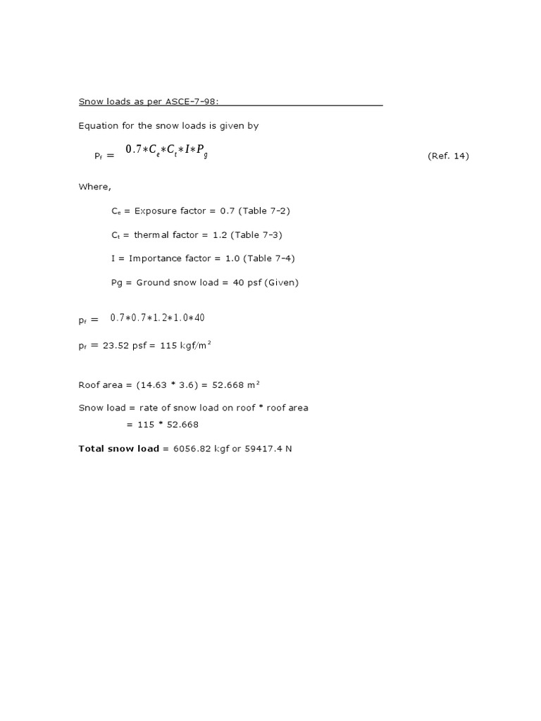 Snow Loads As Per ASCE | PDF