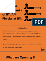 Opening & Closing Ranks of IIT JAM Physics at IITs 