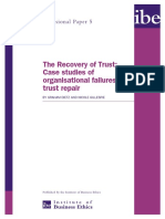 The Recovery of Trust: Case Studies of Organisational Failures and Trust Repair