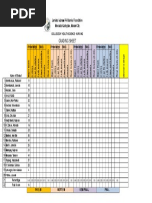 Grading Sheet