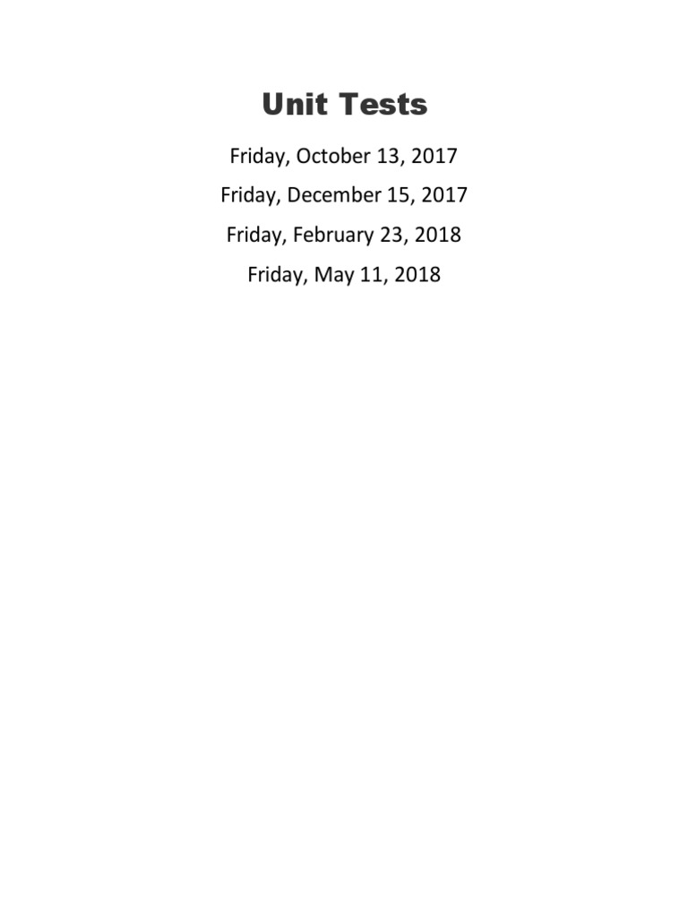 Unit Tests | PDF