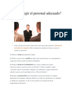 Administracion de Recursos Humanos - Como Elegir El Personal Adecuado