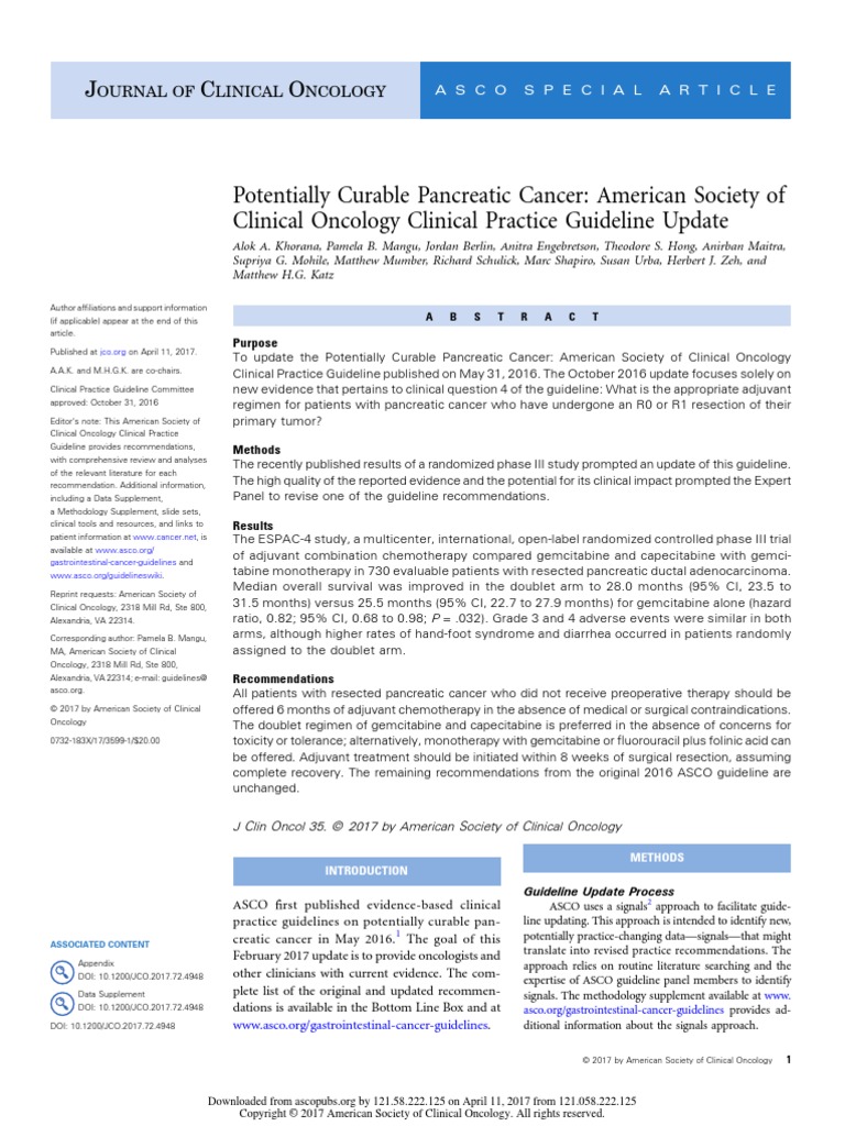 ASCO Pancreatic Cancer | PDF | Pancreatic Cancer | Therapy