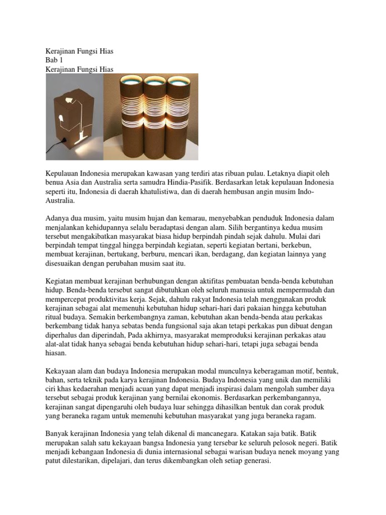 Kerajinan Fungsi Hias