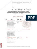 ORDONANTA DE URGENTA NR 44 2008 Privind Desfasurarea Activitatilor Economice de Catre Persoanele Fizice Autorizate Intreprinderile Individuale Si Intreprinderile Familiale PDF