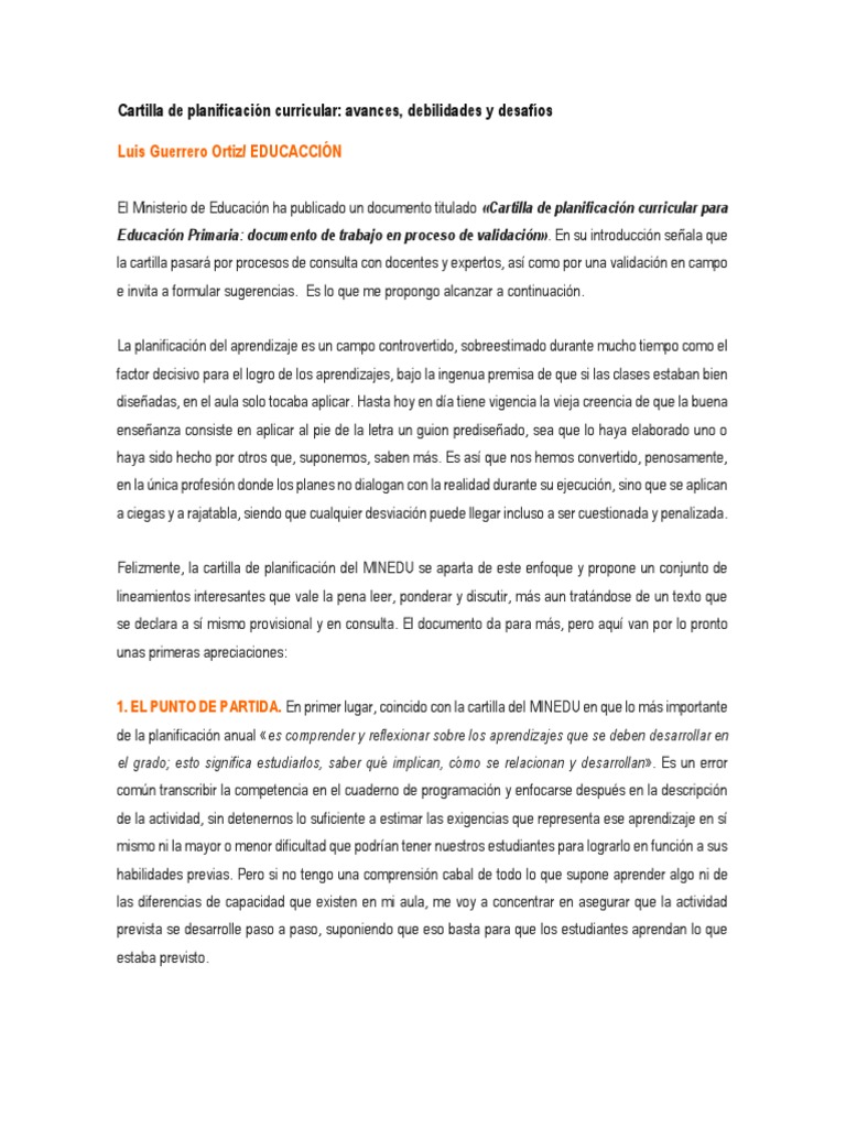 Avances en Planificación Curricular | PDF | Plan de estudios | Aprendizaje