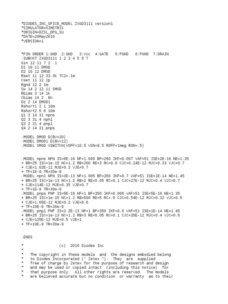 Diodes Spice Models Download Free PDF Bipolar Junction Transistor