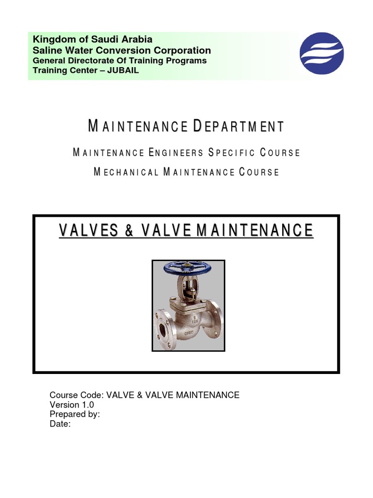 Valves & Valve Maintenance PDF PDF Valve Leak