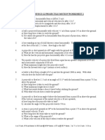 Projectile Motion Worksheet Solutions