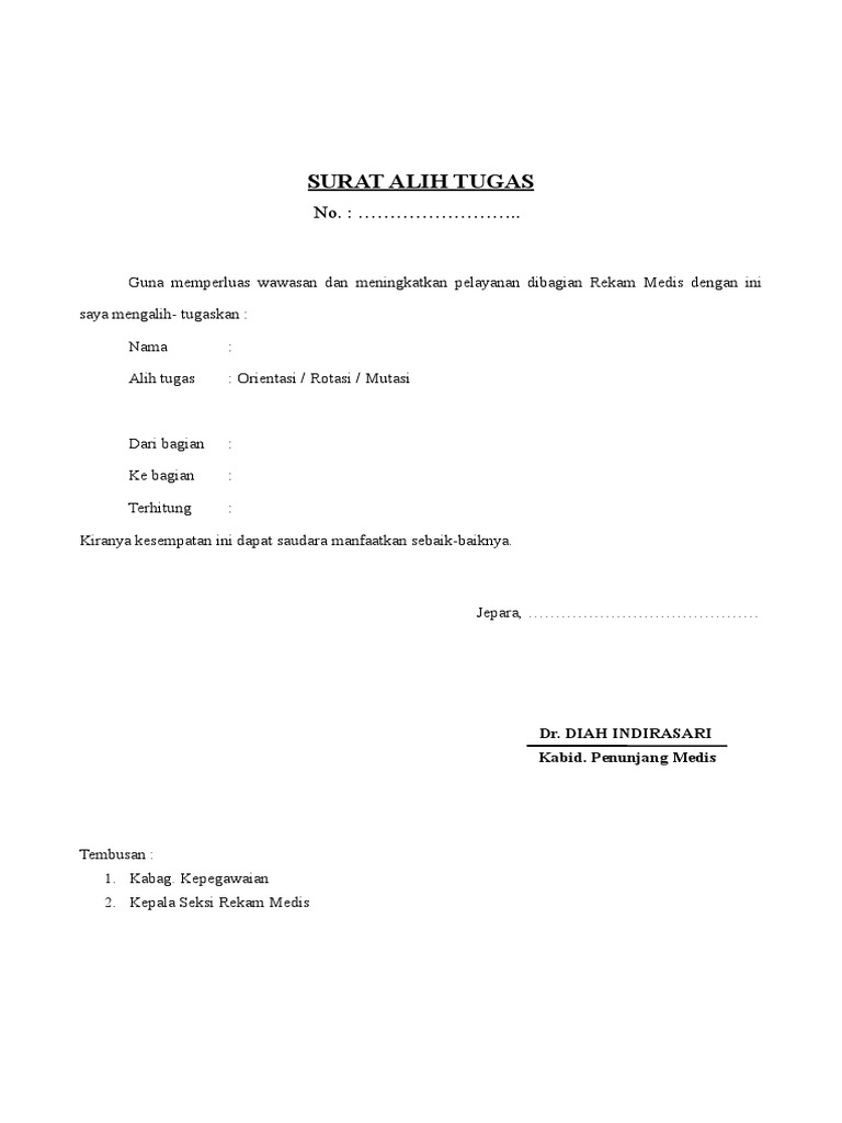 Surat Alih Tugas Pdf