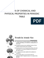 Trends of Chemical and Physical Properties in Periodic