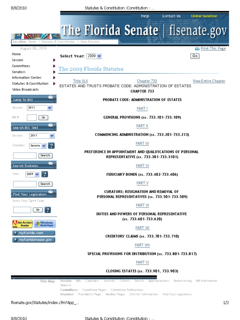 Florida Statutes Section 733.707 3